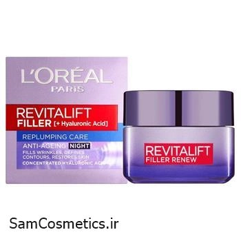 کرم شب ضد چروک و پر کننده خطوط لورال | L'OREAL مدل Revitalift Filler حجم 50 میل
