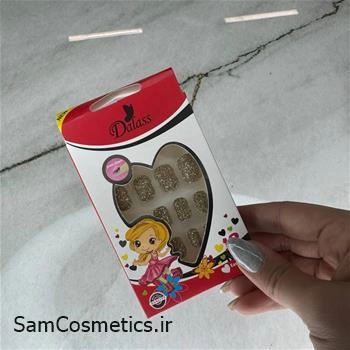 ناخن مصنوعی کودک دالاس | Dalass دل اکلیلی طلایی روشن کد 3953