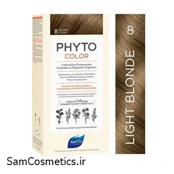 کیت رنگ مو گیاهی فیتوکالر بدون آمونیاک فیتو | Phyto رنگ بلوند روشن 8