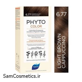 کیت رنگ مو گیاهی فیتوکالر بدون آمونیاک فیتو | Phyto رنگ قهوه ای روشن 6.77
