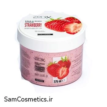 اسکراب (لایه بردار) صورت و بدن زنیکس | Zenix مدل توت فرنگی حجم 275 میل