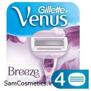 تیغ یدک زنانه ژیلت ونوس بریز | Venus مدل 3 تیغه بسته 4 عددی
